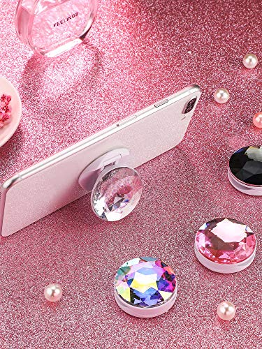 Weewooday 4 Pcs Crystal Glitter Phone Grip Holder with Expanding Kickstand