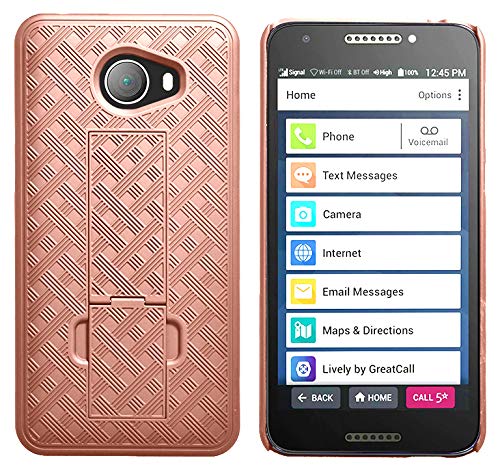 Nakedcellphone Kickstand Cover for Jitterbug Smart 2 Phone Case - Rose Gold | Slim Hard Shell with Stand, Satisfying Texture, For Lively Smart2 (Year 2018, Model 5049SJBS2) - color: Rose Gold