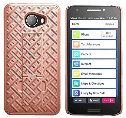 Nakedcellphone Kickstand Cover for Jitterbug Smart 2 Phone Case - Rose Gold | Slim Hard Shell with Stand, Satisfying Texture, For Lively Smart2 (Year 2018, Model 5049SJBS2) - color: Rose Gold