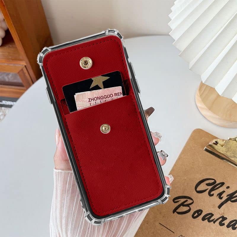for HotPepper Tepin Case, Hot-Pepper Tepin Wallet Phone Case Back with Card Holder, Shockproof PU Leather Cover Crossbody Adjustable Lanyard Hands-Free | Stand with Magnetic Closure, Burgundy - color: Burgundy
