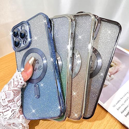 Fiyart Magnetic for iPhone 14 Pro Max Case Glitter Women Girls 6.7"-Blue - color: Blue, size: iPhone 14 Pro Max