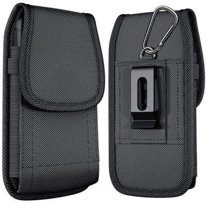 PiTau Holster for Samsung Galaxy S26 S25 S24 S23 S22 S21 S20 S10 S9 S8 A10e A01 Note 10 Cell Phone Belt Holder Case with Belt Clip Loop Nylon Carrying Pouch Cover (Fits Protective Case on) Black