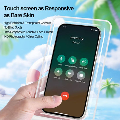 Waterproof Phone Pouch, Lightweigt Cellphone Case with Lanyard, Float Dry Bag Protector Case for iPhone16 15 14 13 12 11 Pro Max Plus XR, Fit up to 7.2" Devices, Underwater Sensitivity Touch, White - color: White