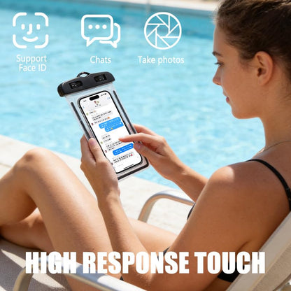 Waterproof Phone Pouch 2 Pack Universal IPX8 Waterproof Cell Phone Dry Bags for iPhone 17/16/15/14/13 Pro Max Beach Pool Kayak Cruise - color: 2Black