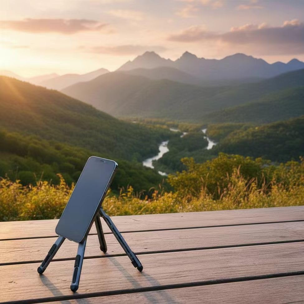 Foldable Laptop Stand, Adjustable w/Magnetic Phone Holder, Aluminum 10-16" - color: Silver Gray
