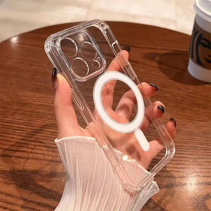 I&H for iPhone 15 Pro 6.1 inch Case Crystal Clear Non-Yellowing, Shockproof, Anti-Scratch, Transparent Hard Back Cover with Soft Bumper - size: For iPhone 15 Pro