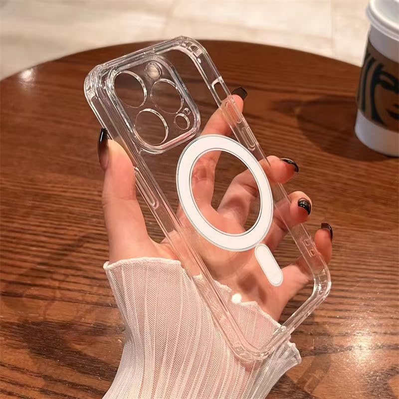 I&H for iPhone 15 Pro Max 6.7 inch Case Crystal Clear Non-Yellowing, Shockproof, Anti-Scratch, Transparent Hard Back Cover with Soft Bumper - size: For iPhone 15 Pro Max