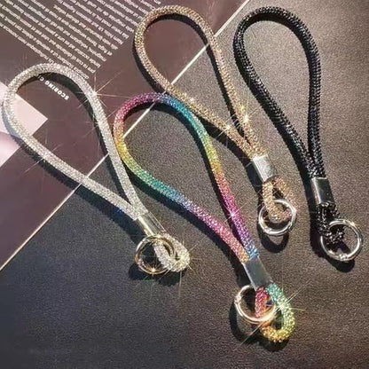 RUIYDZ 4pcs Luxury Diamond Phone Wrist Strap, Cell Phone Lanyards for Women, Short Phone Lanyard with Phone Tether Tab, Glitter Phone Strap Wrist Lanyard, Multicolor, Gold, Silver, Black