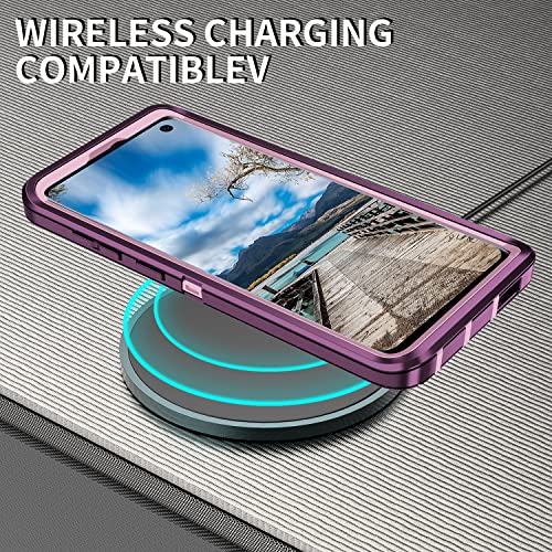 for Galaxy S10 Case,[Without Screen Protector] Heavy Duty Shockproof Dust/Drop Poof 3 Layers Full Bady Protection Rugged Cover Case for Galaxy S10,Purple/Pink - color: Purple/ Pink