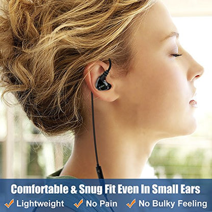 Joysico Wired Sport Running Headphones Over Ear in-Ear Earbuds w Mic Black - color: Black