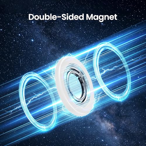 Magnetic Phone Ring Holder Grip Stand Dual Magnet Strong Magnetic Force - color: White