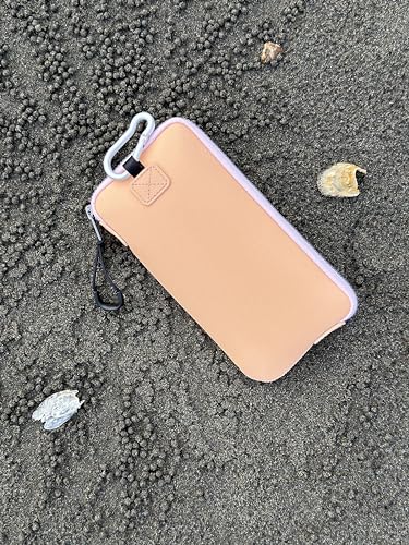 OneJoy Phone Sleeve Lightweight Cell Phone Pouch for Mobile Protection, Slim Fit and Durable, with Clip-on for Easy Carrying, Enough for 6.1" to 6.9" Cellphone [ Peach ] - color: Peach