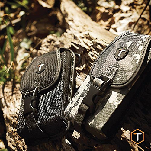 ToughTested Heavy Duty Phone Holster, Belt Clip & Carabiner Tactical Pouch | Rugged smartphone case with 6-point protection and secure hook-and-loop closure for worksites and travel