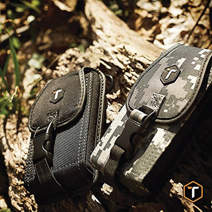 ToughTested Heavy Duty Phone Holster, Belt Clip & Carabiner Tactical Pouch | Rugged smartphone case with 6-point protection and secure hook-and-loop closure for worksites and travel