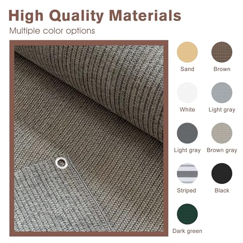 SUNNY GUARD 3' x 10' Balcony Privacy Screen, HDPE Patio Railing Cover Fence - color: Brown-grey, size: 0 3' x 1 0'