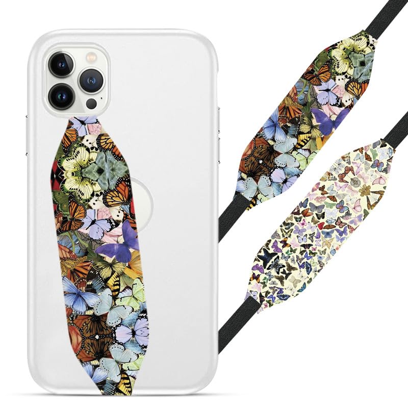 Switchbands Phone Grip Strap Finger Loop Holder for Back of Phone|Pack of 2 |Reversible, Custom and Wireless Charging Compatible Phone Loop |Detachable Phone Holder - Tidel Tapestry