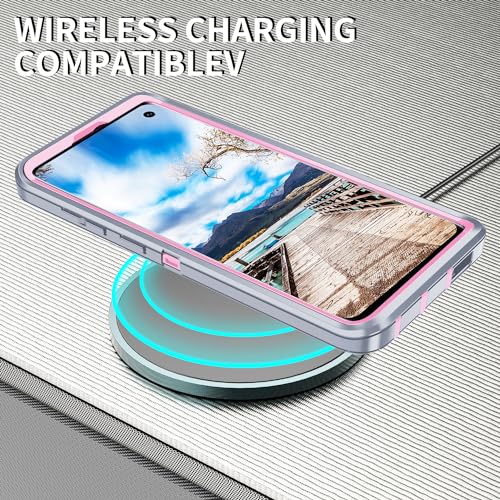 for Galaxy S10 Case,[Without Screen Protector] Heavy Duty Shockproof Dust/Drop Poof 3 Layers Full Bady Protection Rugged Cover for Galaxy S10,Grey/Pink - color: Grey/Pink