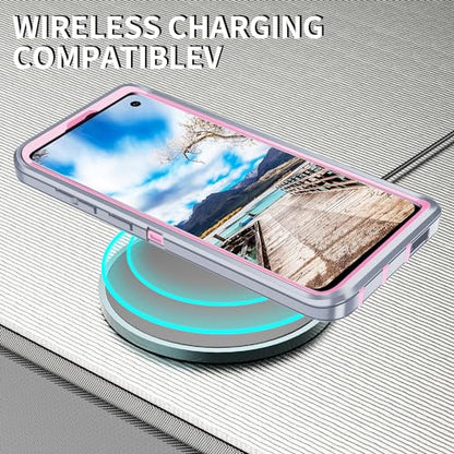 for Galaxy S10 Case,[Without Screen Protector] Heavy Duty Shockproof Dust/Drop Poof 3 Layers Full Bady Protection Rugged Cover for Galaxy S10,Grey/Pink - color: Grey/Pink