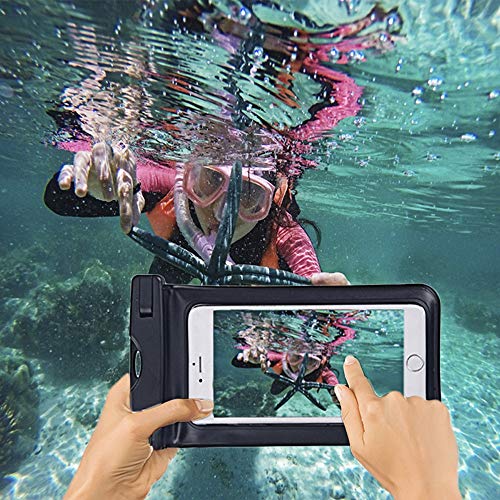 Upgraded Universal Waterproof Case, 2 Pack Waterproof Phone Pouch Dry Bag Compatible Within 6.5 inch Phone (Black & White) - color: Black&White