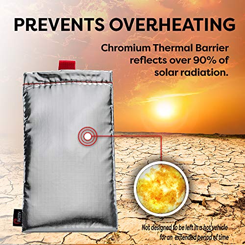 PHOOZY Apollo Thermal Phone Case | Insulated Phone Pouch Extends Battery Life 3X | Heat Resistant Drop Protection | Military Grade Water Resistant | Large | Silver (Pack of 3) - color: Silver, size: Large (Pack of 3)