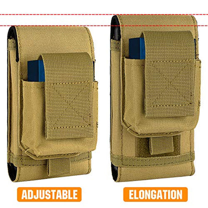 Tactical Molle Phone Holster, Compact Waist Belt Pouch with Cigarette Case for iPhone 17 Pro Max/16 Pro Max/15 Pro Max/14 Pro Max/13 Pro Max, Samsung S25/S24/S23/S22 - color: ACU