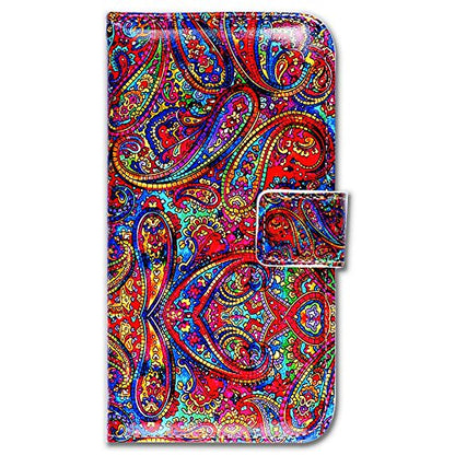 Bcov Case for iPhone 14 Pro, Bright Paisley Pattern Leather Flip Phone Case Wallet Cover with Card Slot Holder Kickstand for iPhone 14 Pro - color: Bright Paisley Pattern