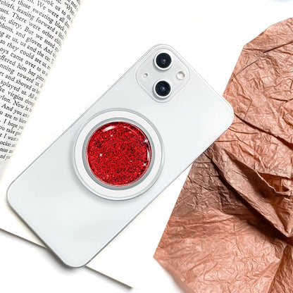 Magnetic Phone Grip Stand, Red Glitter Crystal Collapsible Expanding Holder, Cute Bling Grip for Women, Universal for Smartphones & Tablets - size: Red Glitter