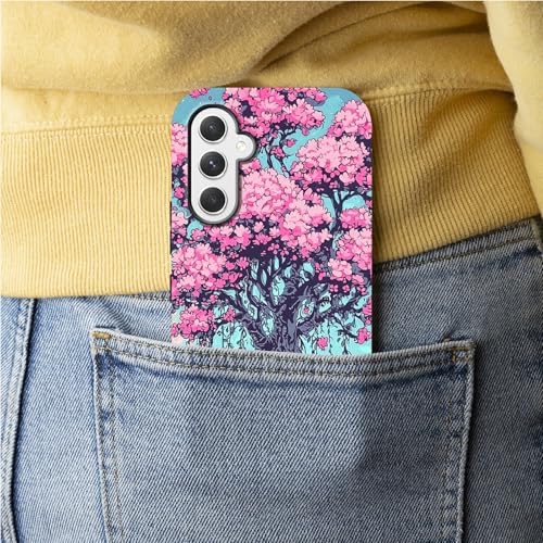 Cherry Blossom Skull Phone Case for Samsung Galaxy S25, Dual Layer Shockproof Rugged Cover with Soft TPU + Hard PC, Anti-Scratch Slim Fit Wireless Charging Compatible - color: Cherry Blossom Skull, size: 6.2" Galaxy S25