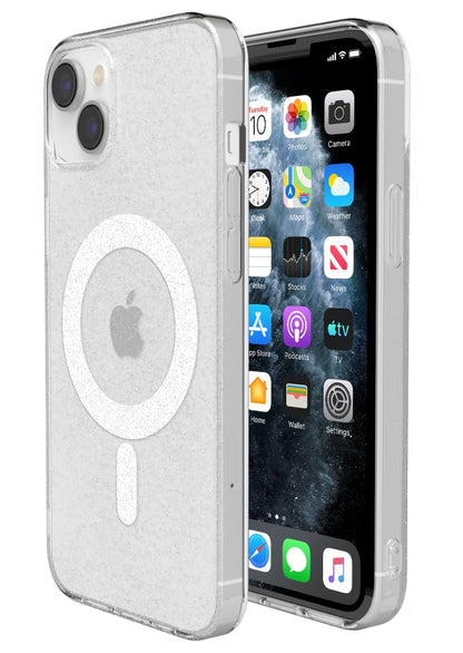 Casely iPhone 14 Plus Case | Clear Skies | Clear Shimmer | Compatible with MagSafe | Classic Ultra Slim Design - color: Clear Skies | Clear Shimmer