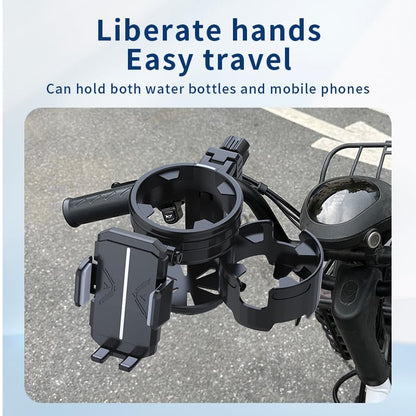 3-in-1 Stroller Cup Phone Holder Attachment, Universal Cup Holder with Adjustable Phone Mount, Double Cup Holder for Walker, Wheelchair, Fits Most Donna, Uppababy, Bugaboo, Anti-Slip & Easy Install