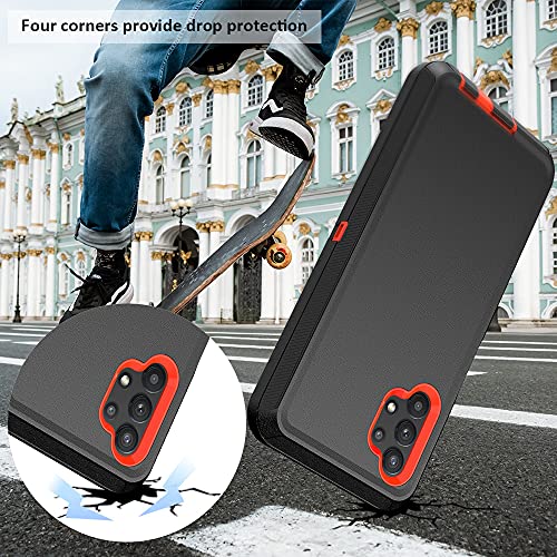 TENCO Compatible Samsung Galaxy A32 5G Case,with Screen Protectors, Shockproof Full Body Protection Kickstand Case Belt Clip Holster Samsung Galaxy A32 5G(Orange), (SM-A326B, SM-A326BDS) - color: Orange