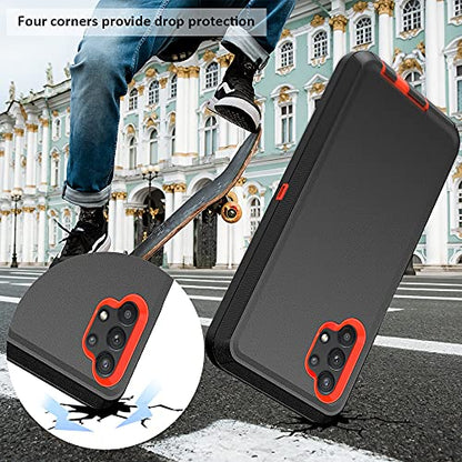 TENCO Compatible Samsung Galaxy A32 5G Case,with Screen Protectors, Shockproof Full Body Protection Kickstand Case Belt Clip Holster Samsung Galaxy A32 5G(Orange), (SM-A326B, SM-A326BDS) - color: Orange
