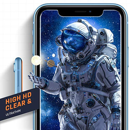 Mkeke Screen Protector for iPhone 11/XR, 3 Pack Tempered Glass | [9H Hardness] [Easy Installation Frame] [Sensitive Touch] [HD Clear] for 6.1 inch - size: iPhone 11/XR 6.1 Inch