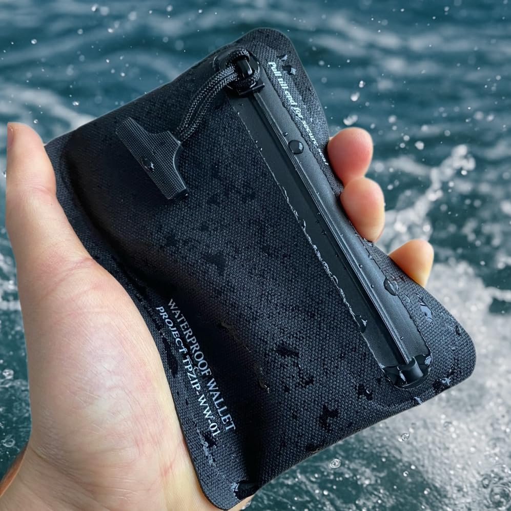Heavy Duty Airtight Wallet Submersible Waterproof Wallet Protection for Keys, Cards - color: Black, size: 5.2" X 4" / 13.5CM X 10 CM