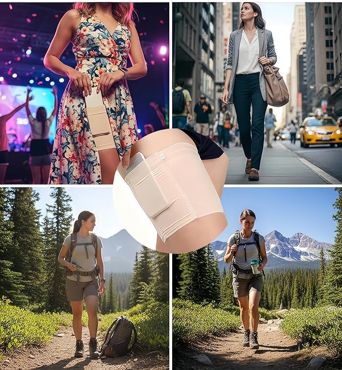 Thigh Phone Purse: 2 PCS Garter Wallet with Pockets for Phone and Credit Card, Women's Anti-Slip Thigh Pouch,Thigh Bands