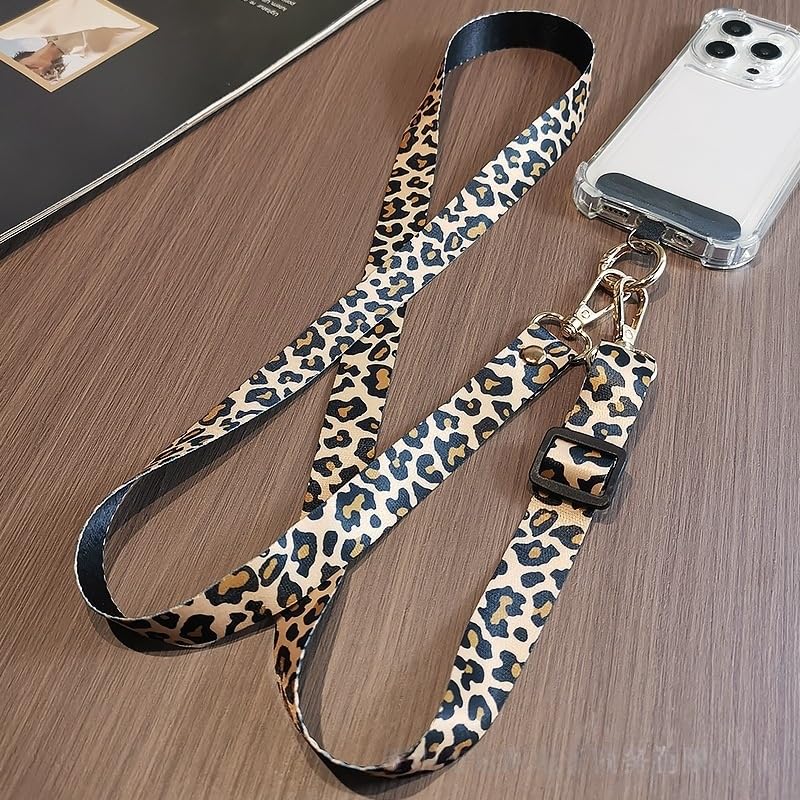 Leopard Phone Lanyard Crossbody for Women, Phone Neck Strap